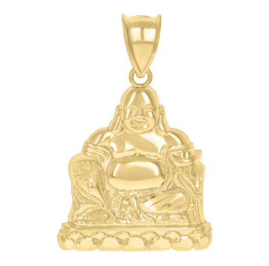 10K yellow gold Buddha charm pendant for men