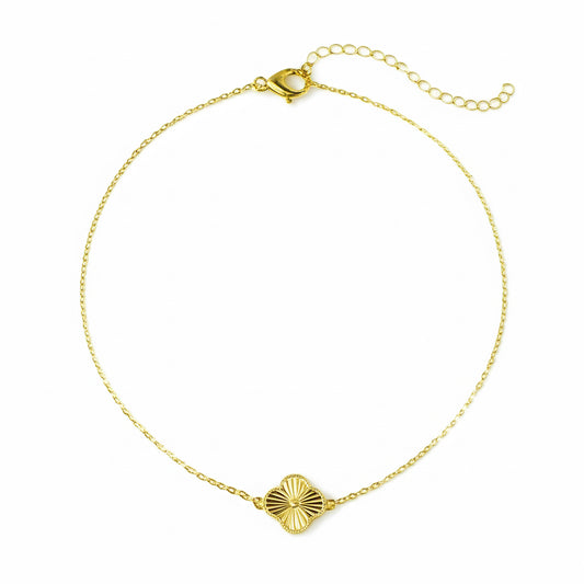 10K yellow gold clover motif bracelet