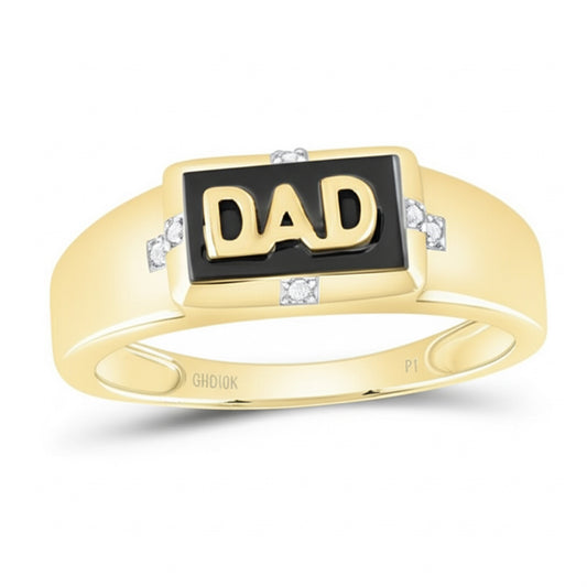 10k yellow gold dad diamond ring with 1/20 CT certified diamond
