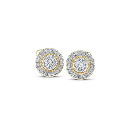 10K yellow gold diamond cluster stud earrings – 1/8 carat total weight