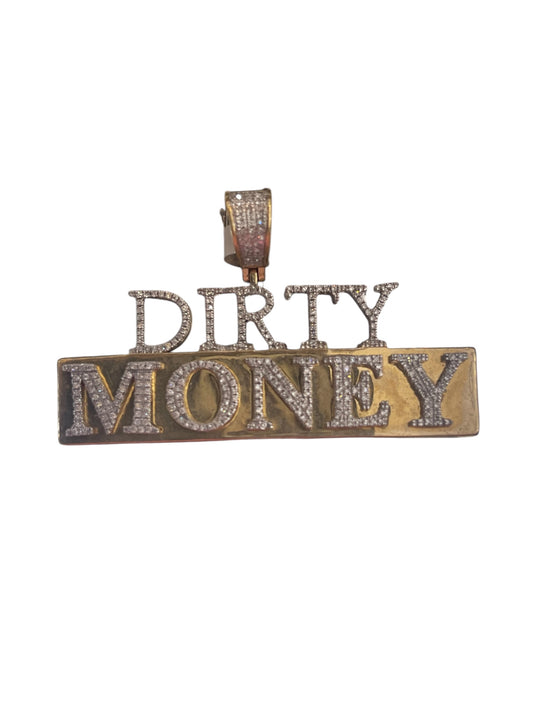 10K Yellow Gold Dirty Money Pendant with 0.60 Cttw Diamonds – Luxury Charm Necklace