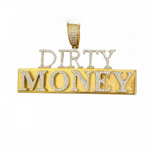 Luxury Dirty Money pendant with 0.60 CTTW diamonds in yellow gold