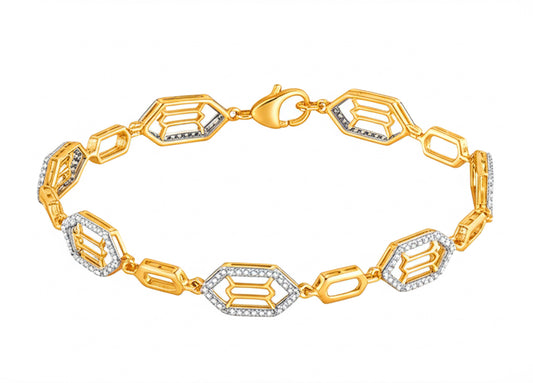 Geometric Diamond Bracelet – 1/2 CTTW, 10K Gold