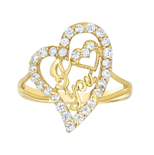 10k gold love ring for women