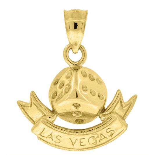 10k yellow gold Las Vegas dice charm