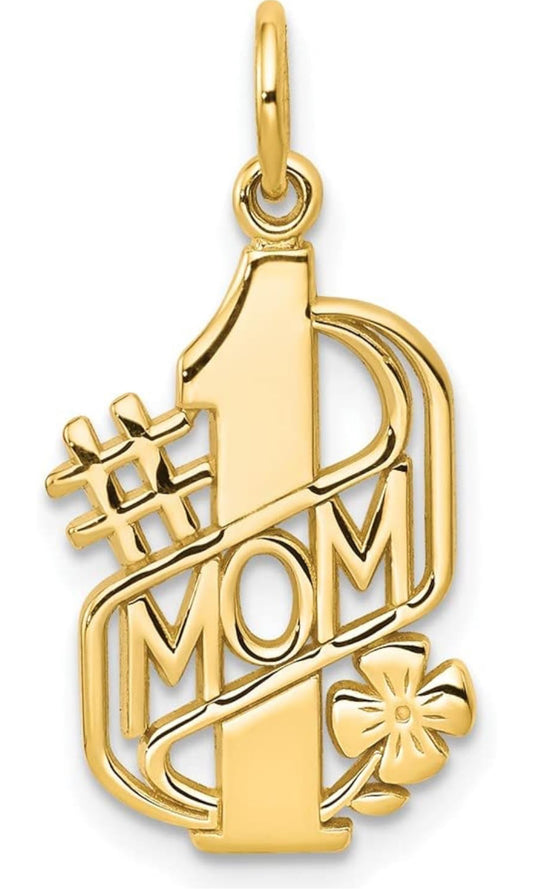 10K yellow gold #1 Mom charm – heartfelt gift for mothers