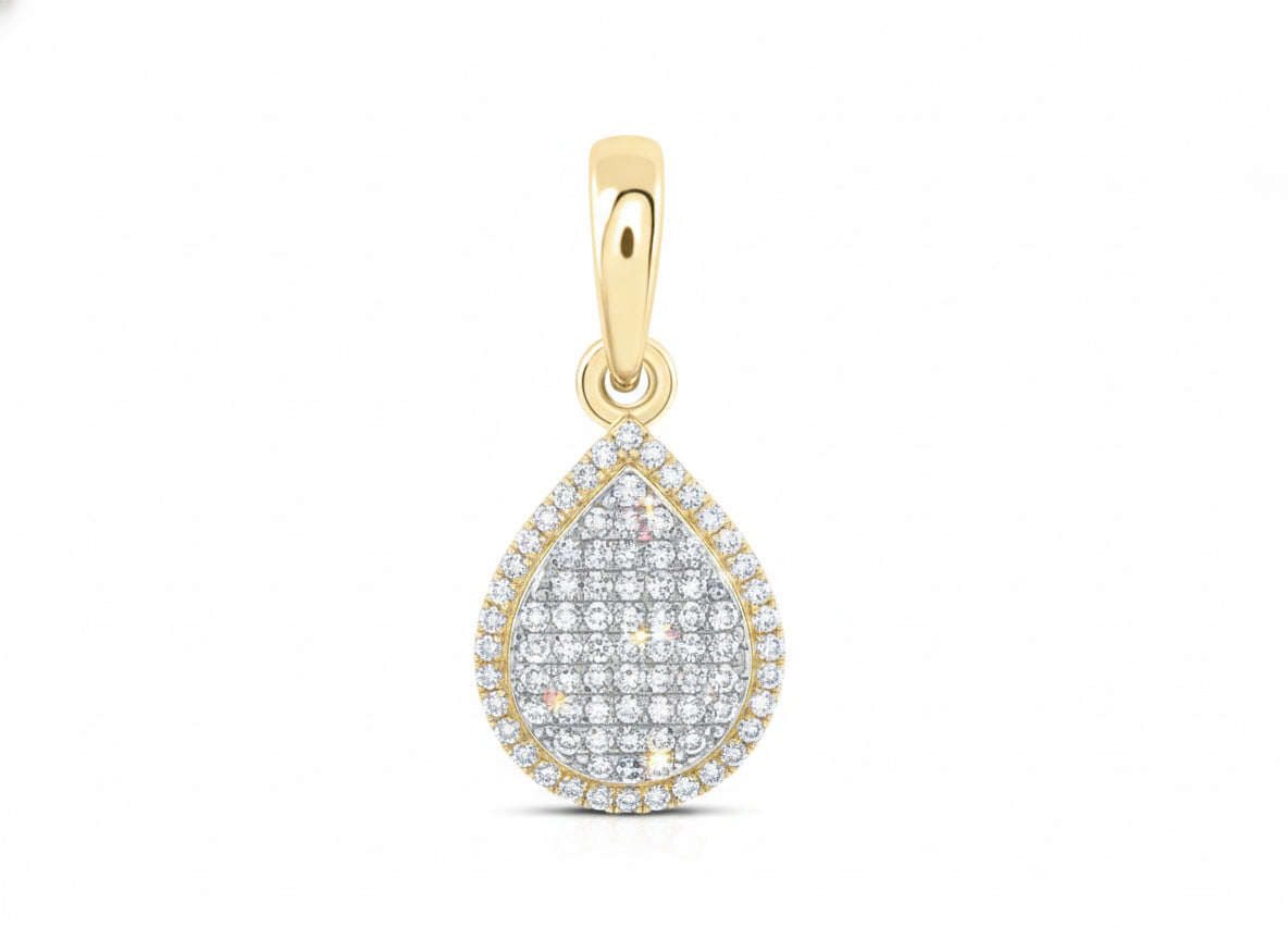 10k yellow gold pear 3/8 CTW diamond charm