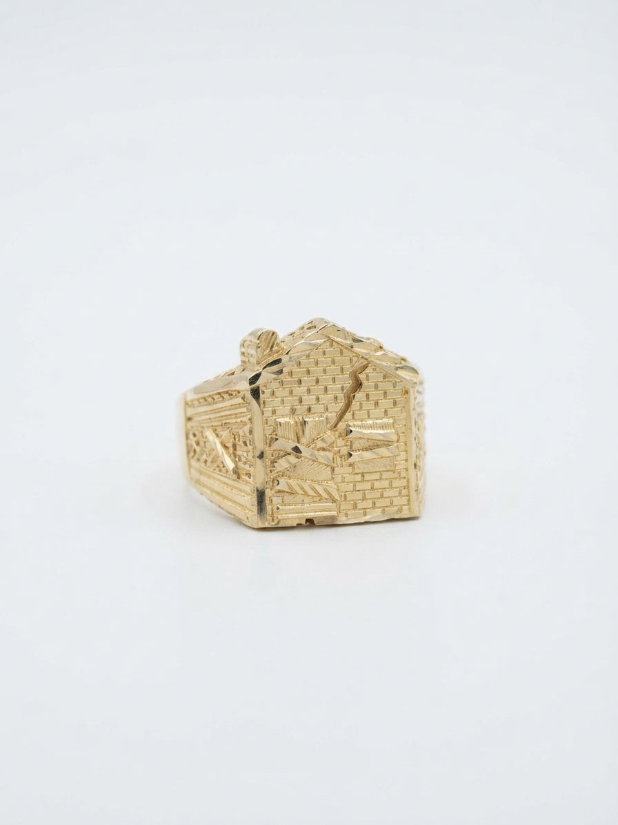 Men's 10K yellow gold Trap Ring size 10