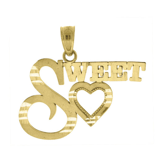 10K yellow gold sweet heart pendant, romantic design, no chain included.