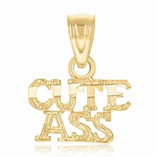 10K yellow gold women's ASS letter charm pendant