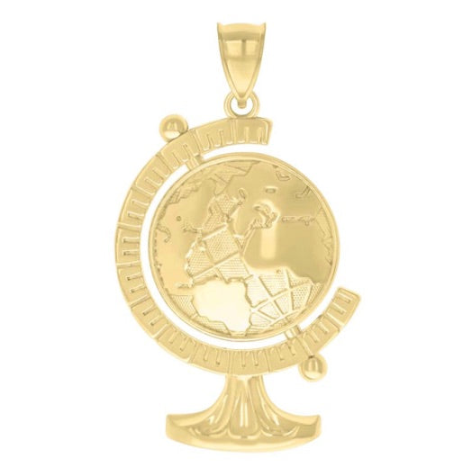 10k yellow gold world globe charm