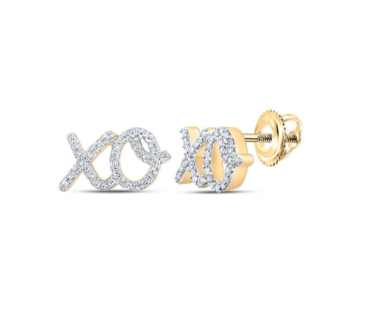 10K Yellow Gold XOXO Nicoline Earrings with 1/6 CTTW Diamonds – Romantic and elegant design