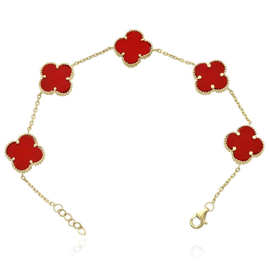 10k Yellow Gold Clover Vancleef Bracelet