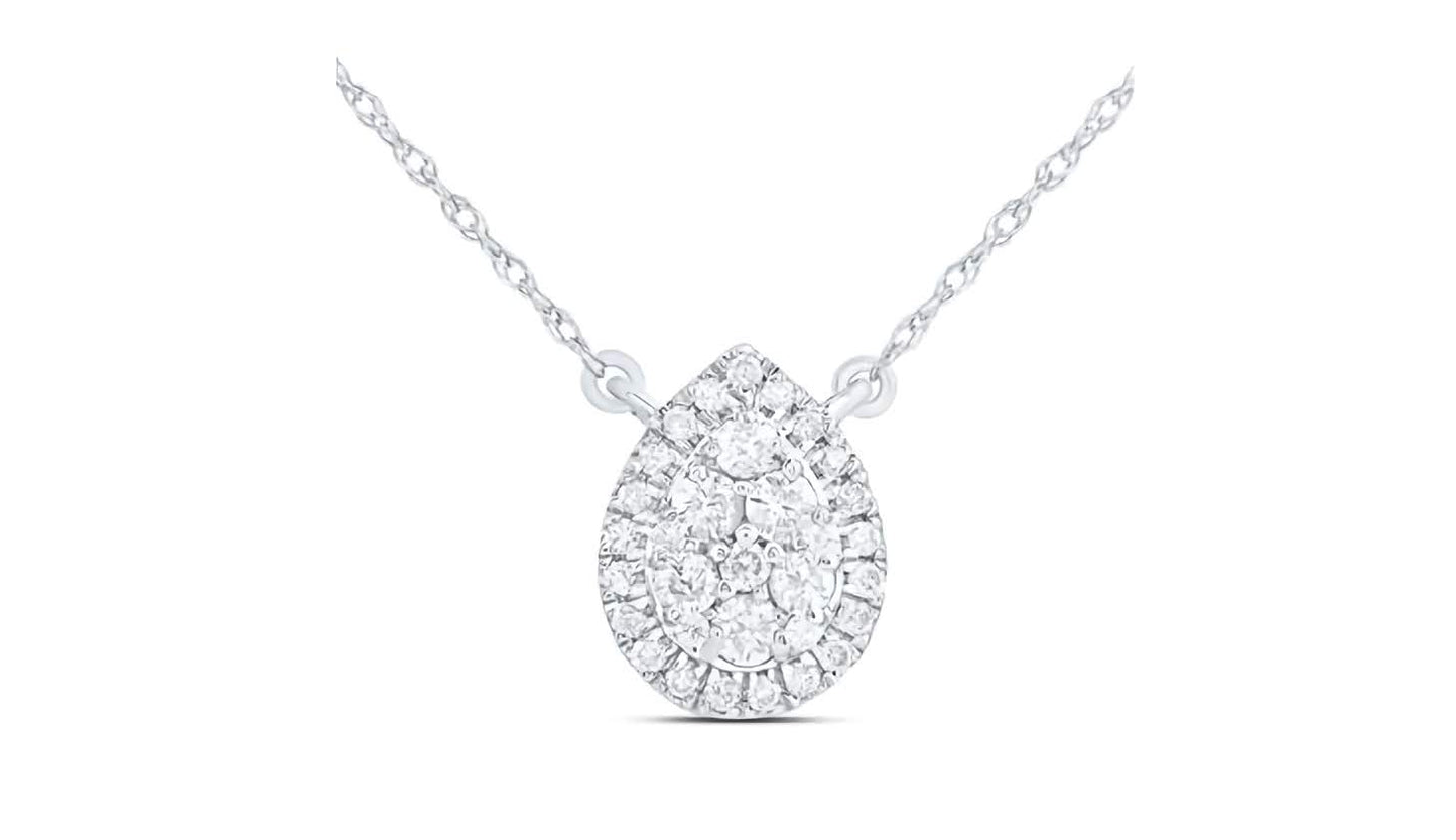 14K Pear Diamond Necklace