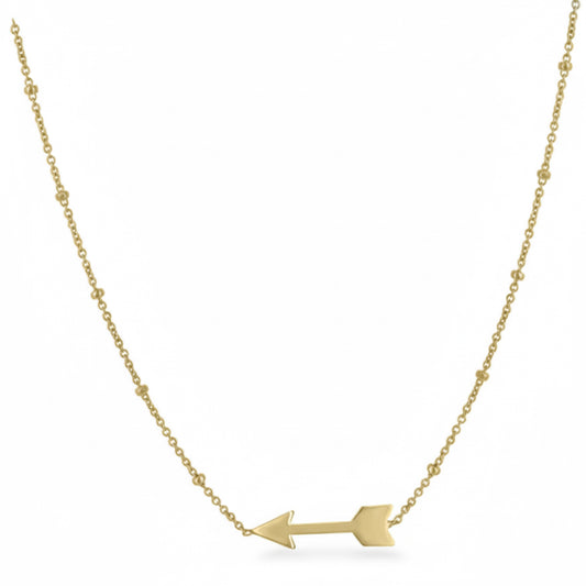 Minimalist gold arrow pendant necklace