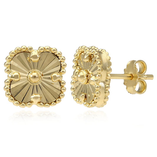 14k gold clover earrings elegant lucky charm gold vancleef jewelry