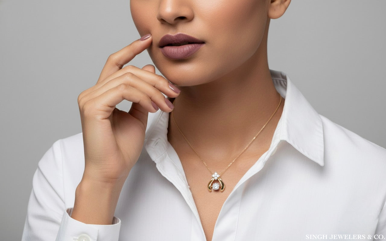 Delicate 14K Gold Diamond Twinkle Pendant Necklace