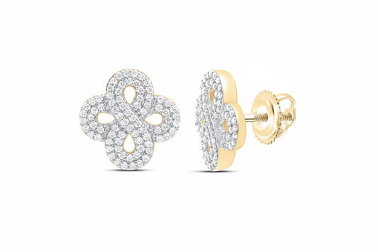 14K gold infinity clover diamond earrings with sparkling accents in a timeless design