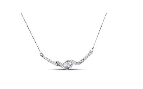 Solitaire round diamond Forever Hearts necklace with 1/3 CTW total weight