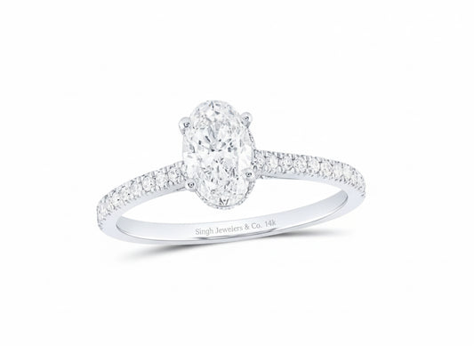 certified 1 carat oval diamond engagement ring