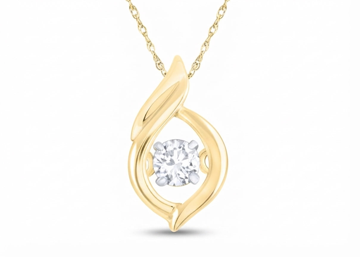 14K yellow gold 1/12 CTW natural diamond Twinkle pendant