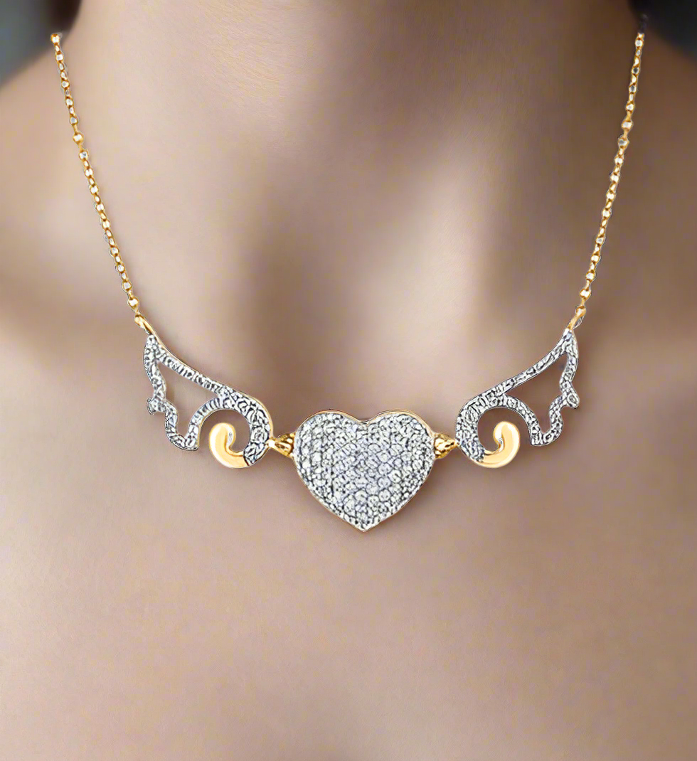 10K Heart Diamond Necklace