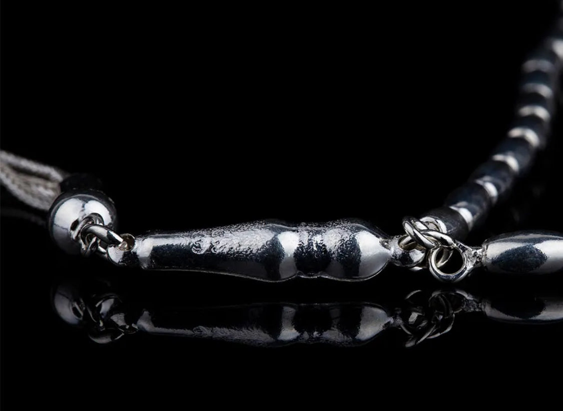 Sterling Silver Plain Beaded Tasbih