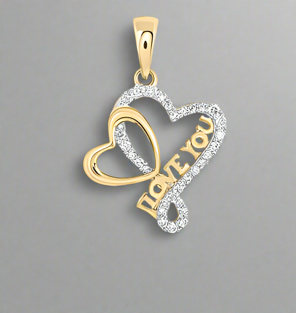 10K Love U Heart Pendant