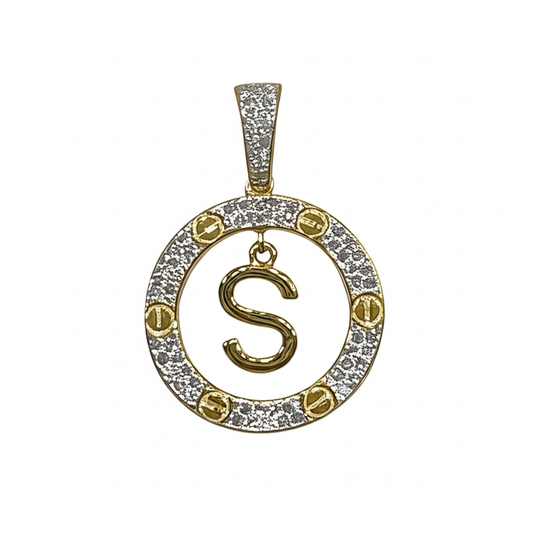 10k Yellow Gold Cartier Inspired “S” Diamond Initial
