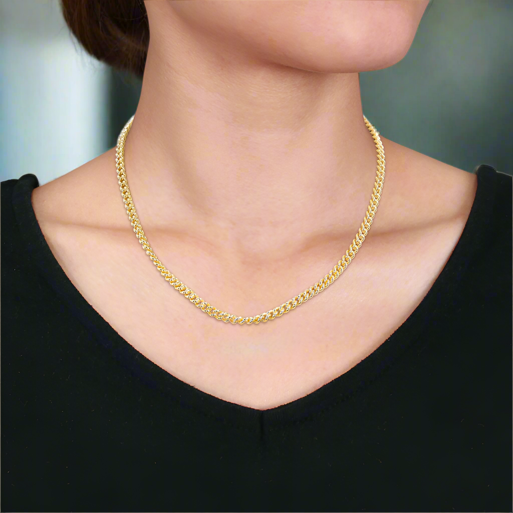 Sterling Silver Gold Rhodium 4.5MM Link Chain
