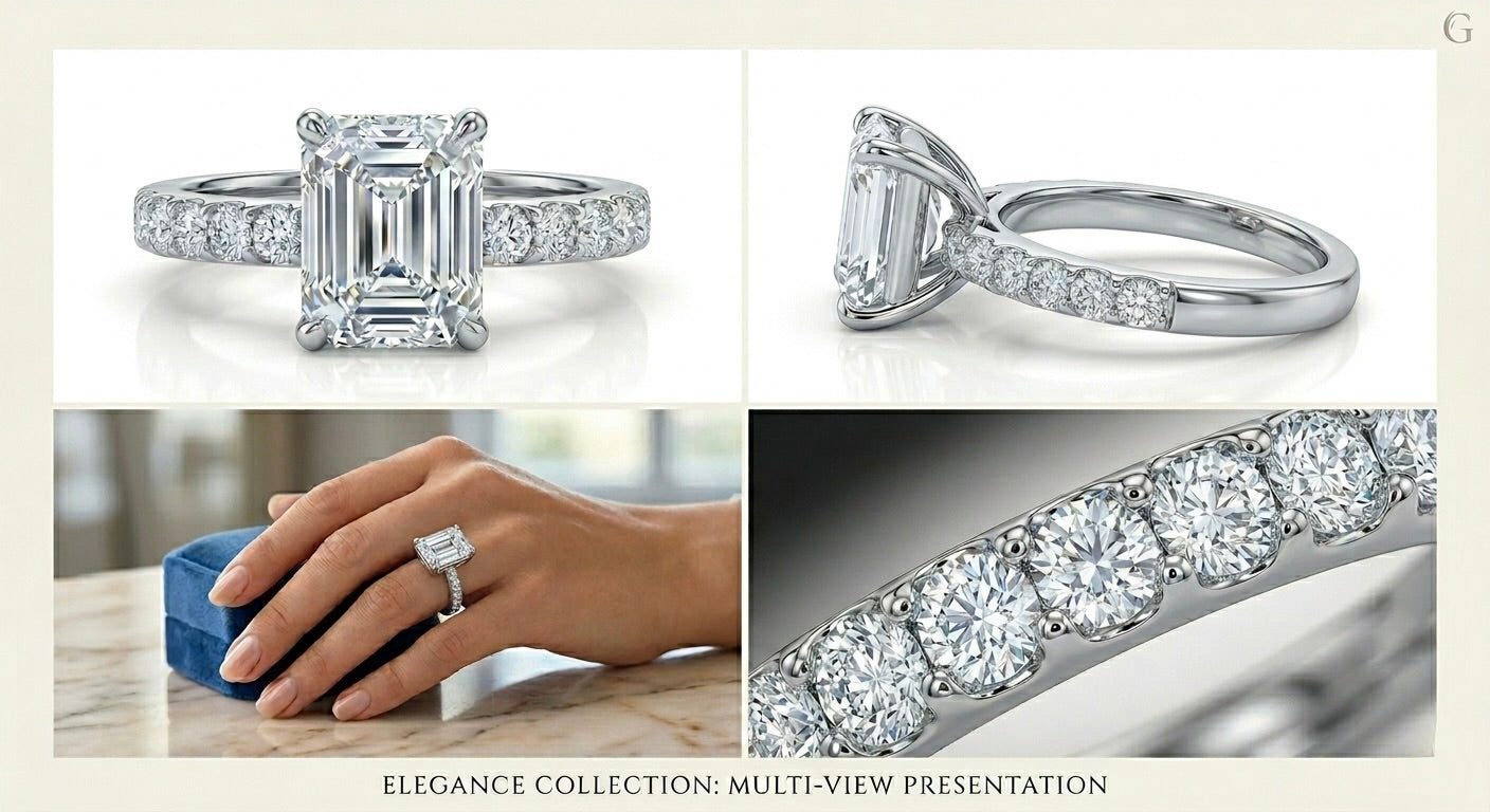 Size 6 moissanite engagement ring for women