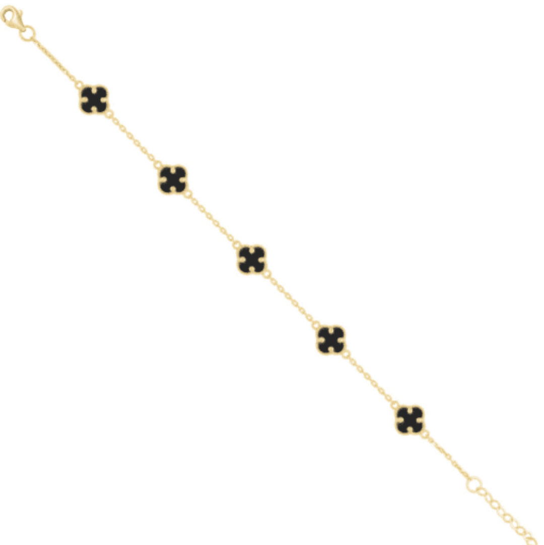 10K Yellow Gold Clover Bracelet