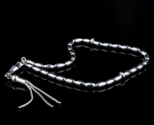 Sterling Silver Plain Beaded Tasbih