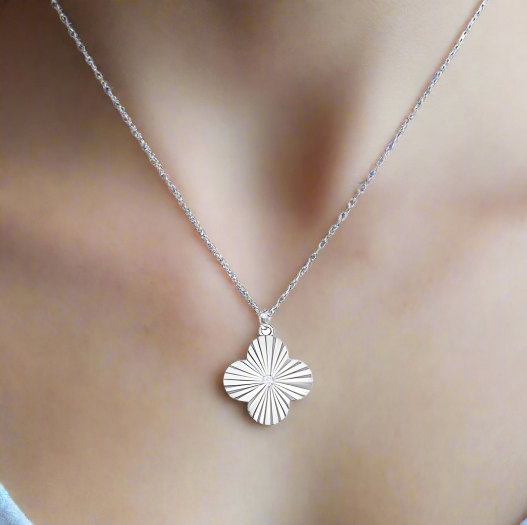 Sterling Silver Clover Necklace