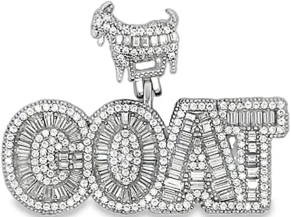 Sterling Silver GOAT Moissanite Charm
