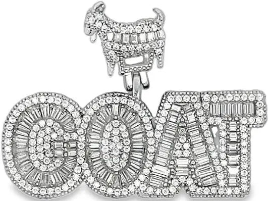 Sterling Silver GOAT Moissanite Charm