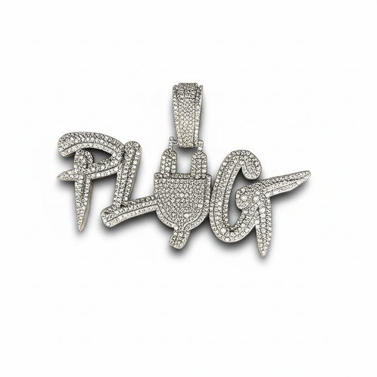 Sterling Silver Plug 3 CT Moissanite Pendant
