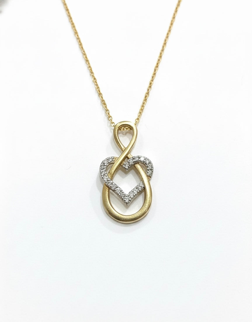 10k Gold Infinity Diamond Heart Loop Charm