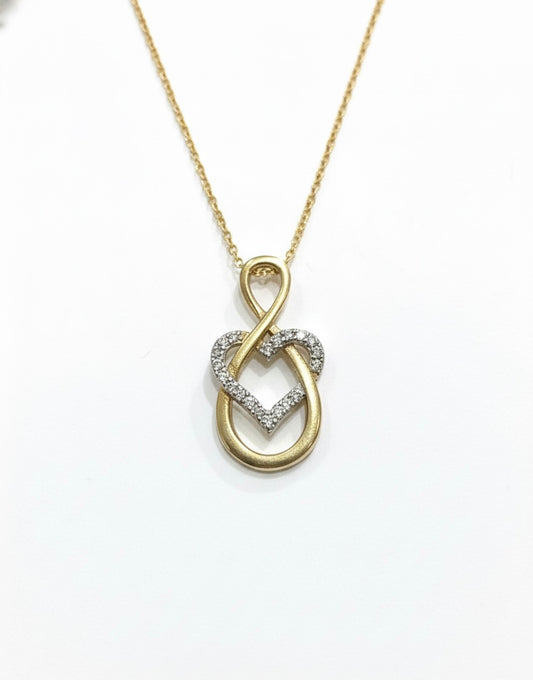 10k Gold Infinity Diamond Heart Loop Charm