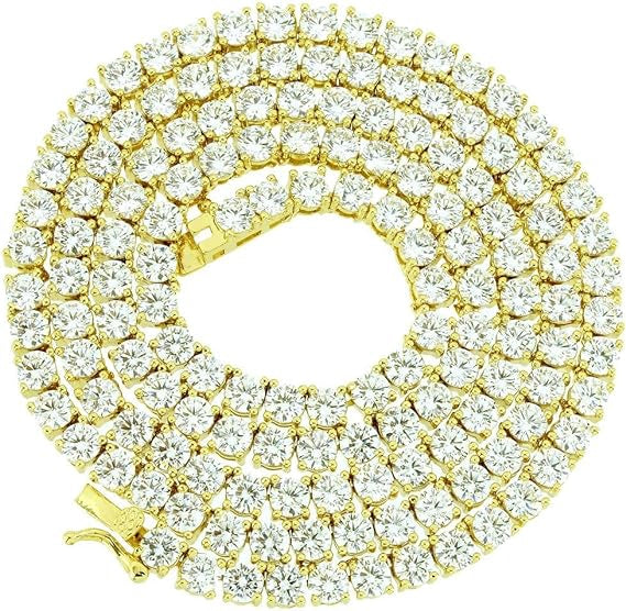 4mm white stones tennis chain necklace