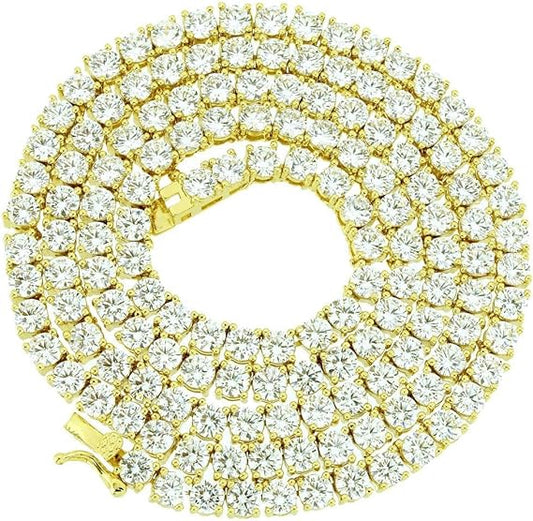 4mm white stones tennis chain necklace