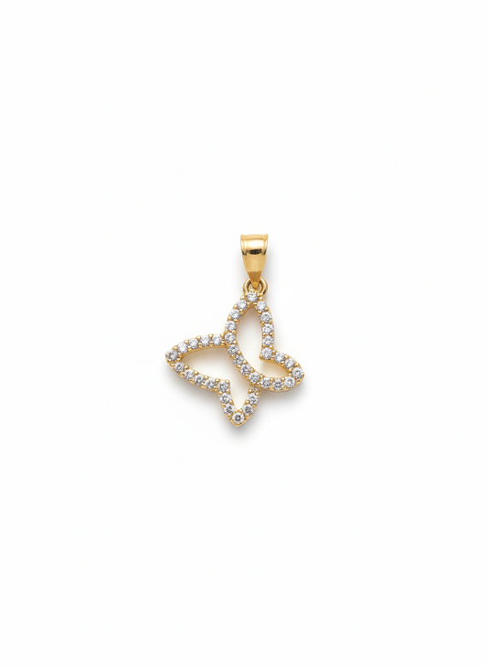 10k Yellow Gold Butterfly Pendant