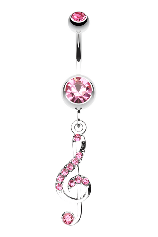 Stainless Steel Pink Musical Note Belly