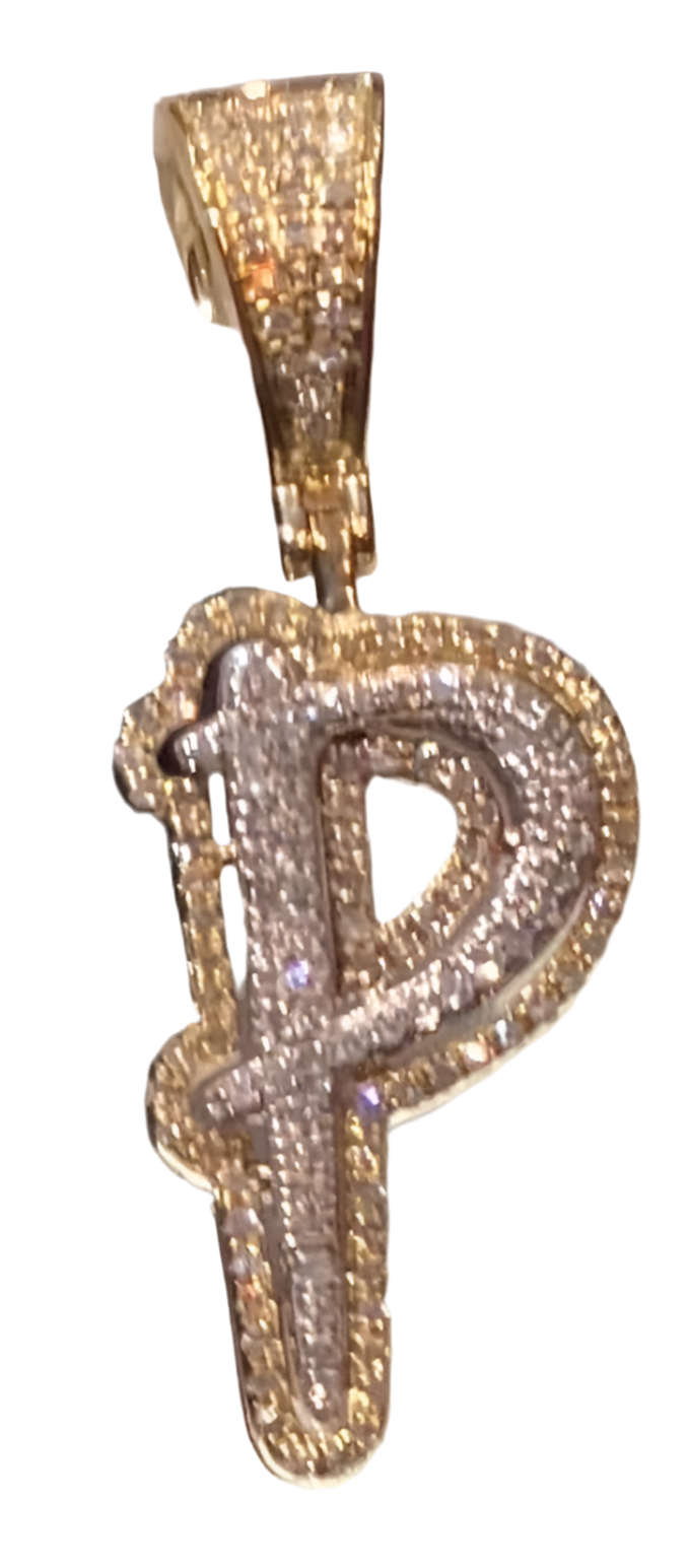 10K Diamond "P" Initial Charm