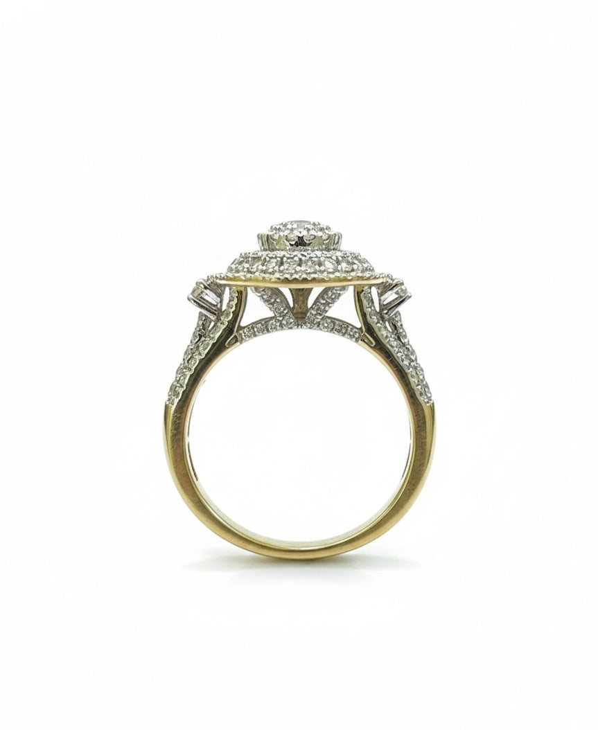 14k Yellow Gold 1.24CT Diamond Bridal Duo Ring Set