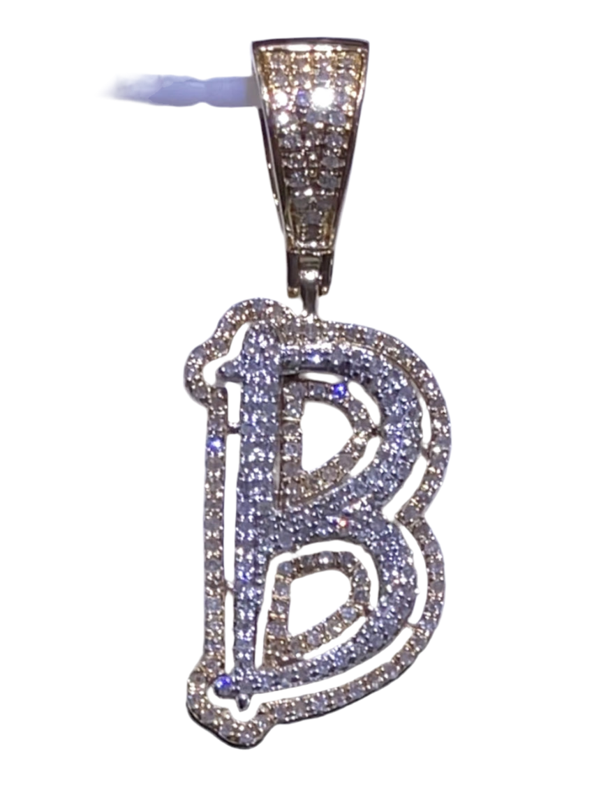 10K Diamond "B" Initial Charm