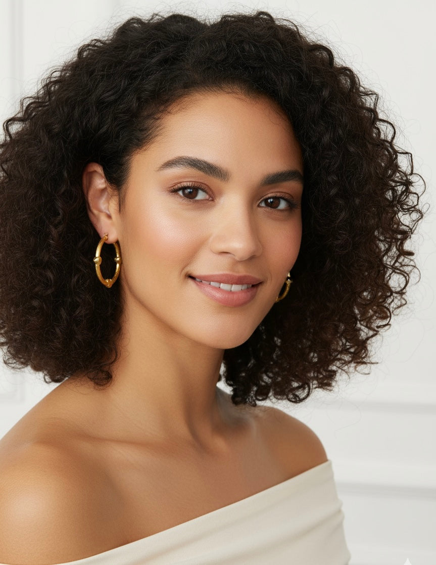 Heart Hoop Earrings – 10K Gold, Lightweight & Diamond-Cut