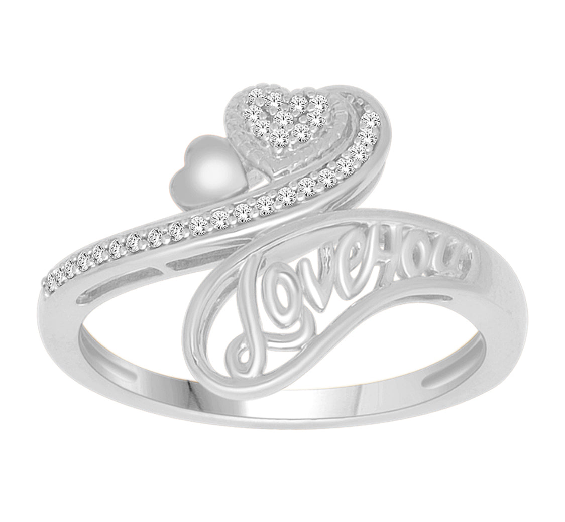 10K Love You 1/12 Cttw Round Diamonds Ring