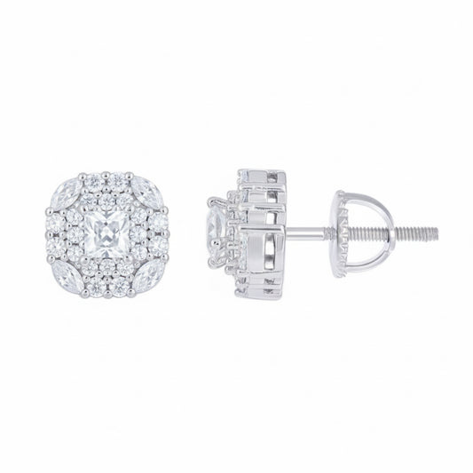 925 sterling silver women’s moissanite stud earrings with round cut stone