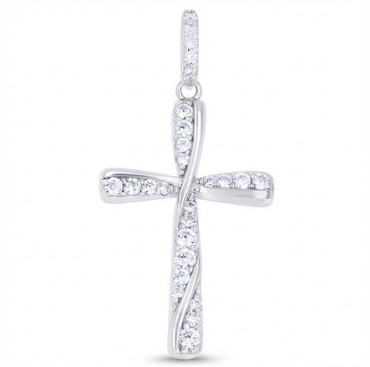 925 sterling silver cubic zirconia cross pendant unisex Christian jewelry